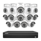 16 Channel 4K PoE Bullet & PT Security Camera System, 8MP Outdoor PoE IP Cameras, Pan & Tilt, ONVIF Supported NVR, Two-Way Audio, Smart Human/Vehicle Detection (10x IP Cameras+4x PT Cameras)